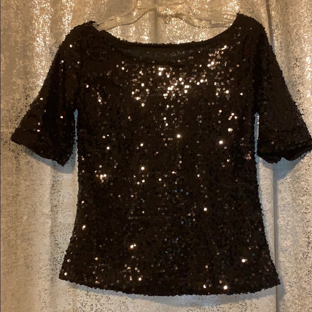 Black sequin top